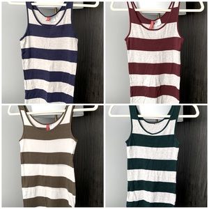 BUNDLE - H&M Striped Tank Tops x4 (one with flaw)